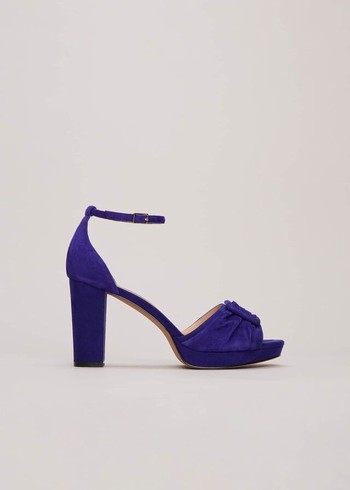 Phase Eight Blue Suede Platform Heels Blue Canada | WBRZLS-571